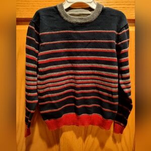EUC: Boys Retrofit Striped Sweater - Navy, Gray, and Red